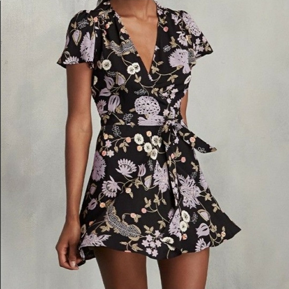 Reformation Penny Floral Wrap Dress S